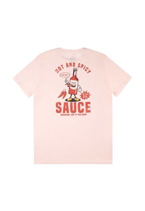 Camiseta Rosada Con Estampado En Espalda Para Hombre