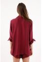 Tennis Camisa Relaxed Fit Con Textura Arrugada En Lyocell Vino Para Mujer de Tennis