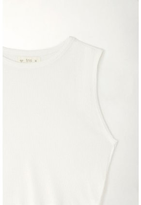 Tennis Camiseta Crop Manga Sisa Blanca De Silueta Amplia Para Mujer