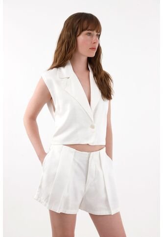 Tennis Chaleco Con Solapa Crudo Para Mujer Tennis