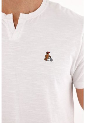 Tennis Camiseta Blanca Con Abertura En V Para Hombre