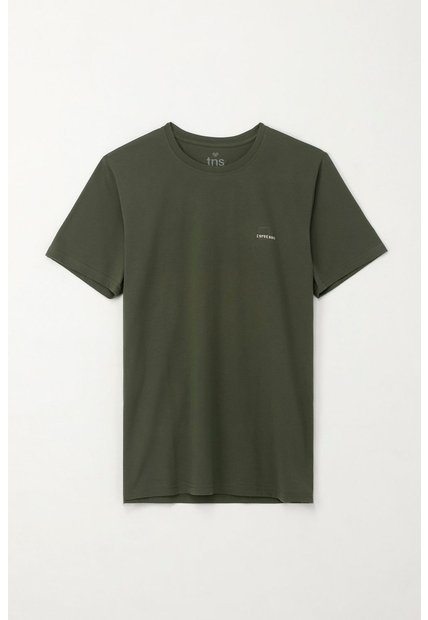 Tennis Camiseta Básica Manga Corta Verde Con Detalle Fruncido Para Hombre