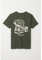 Tennis Camiseta Básica Manga Corta Verde Con Detalle Fruncido Para Hombre de Tennis