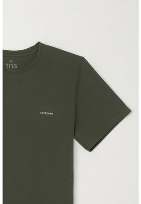 Tennis Camiseta Básica Manga Corta Verde Con Detalle Fruncido Para Hombre