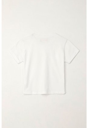 Camiseta Básica Estampada Blanca Para Niña