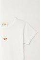 Camiseta Básica Estampada Blanca Para Niña de Tennis