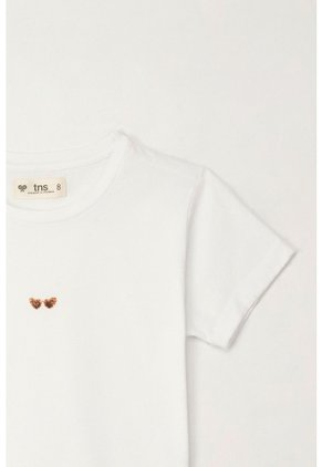Camiseta Básica Estampada Blanca Para Niña