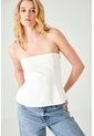 Tennis Top Entallado Con Escote Strapless Recto En Tela Blanca Para Mujer de Tennis