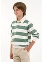 Buzo Polo Verde Con Estampado De Rayas Para Niño de Tennis