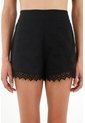 Tennis Bermuda Negra Con Detalles De Encaje Para Mujer de Tennis