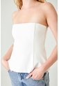 Tennis Top Entallado Con Escote Strapless Recto En Tela Blanca Para Mujer de Tennis