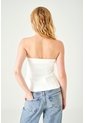 Tennis Top Entallado Con Escote Strapless Recto En Tela Blanca Para Mujer de Tennis