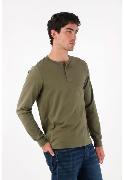 Tennis Camiseta De Manga Larga Verde Para Hombre