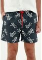 Pantaloneta De Baño Azul Estampada de Tennis