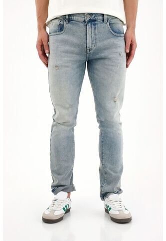 Tennis Jean Nudy Con Desgastes Localizados Azul Para Hombre Tennis