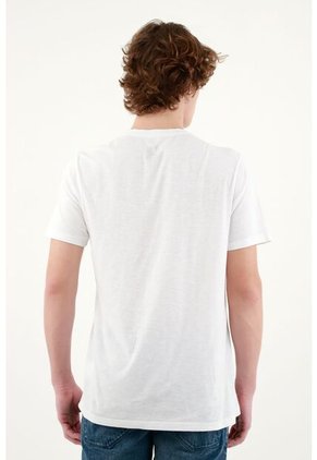 Tennis Camiseta Blanca Con Mini Detalle Para Hombre