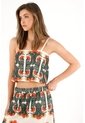 Camisa Corta En Tela Bordada Para Mujer de Tennis