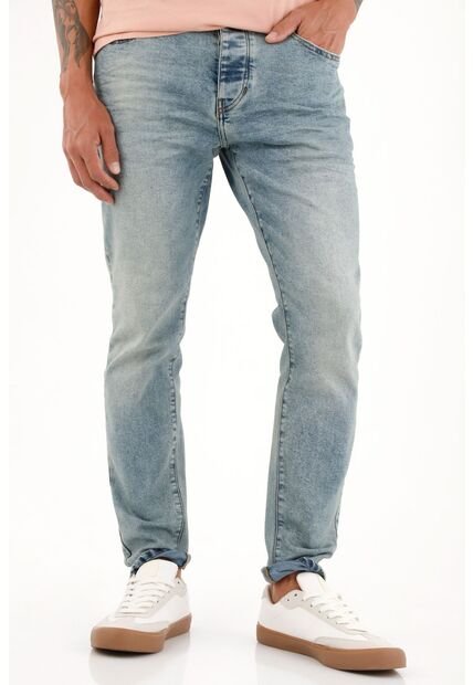 Tennis Jean Skinny Cinco Bolsillos Azul Para Hombre