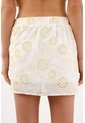 Tennis Falda Mini Con Nudo Lateral En Algodón Blanco Y Amarillo Para Mujer de Tennis
