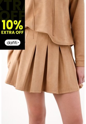 Tennis Falda Corta En Tela Suede Café Para Mujer Tennis