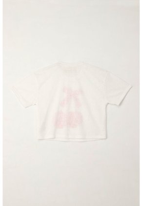Camiseta Básica Con Estampado De Cerezas Crudo Para Niña