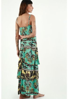 Vestido  Para Mujer Tennis, Vestidos Larga Estampado Orquídea Y Colibrí Turquesa Vestido  Para Mujer Tennis, Vestidos Larga Estampado Orquídea Y Colibrí Turquesa   VERDE XL