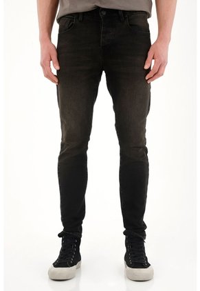 Tennis Jean Super Skinny De Tiro Medio Negro Para Hombre
