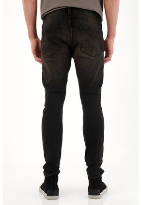 Tennis Jean Super Skinny De Tiro Medio Negro Para Hombre