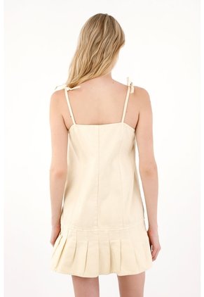 Tennis Vestido Corto En Denim Crudo Para Mujer