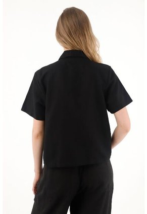 Tennis Camisa En 100% Lino Negra Para Mujer