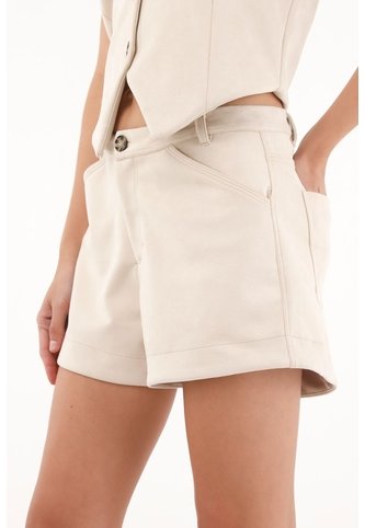 Tennis Short En Tela Suede Crudo Para Mujer Tennis