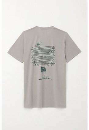 Tennis Camiseta Básica Manga Corta Gris Con Detalle Frontal Para Hombre