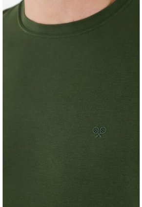 Tennis Camiseta Verde Cuello Redondo Para Hombre