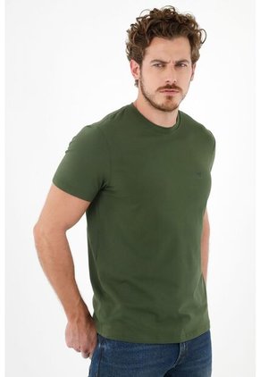 Tennis Camiseta Verde Cuello Redondo Para Hombre