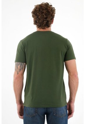 Tennis Camiseta Verde Cuello Redondo Para Hombre