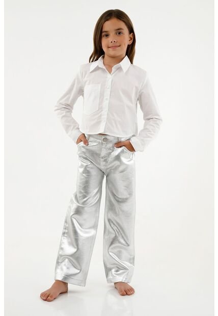 Camisa Blanca Manga Larga Para Niña