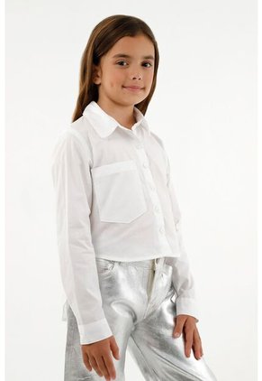 Camisa Blanca Manga Larga Para Niña