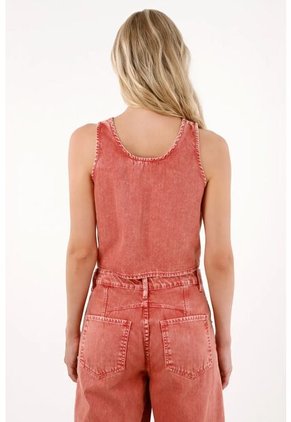 Tennis Chaleco En Bull Denim Rojo Para Mujer