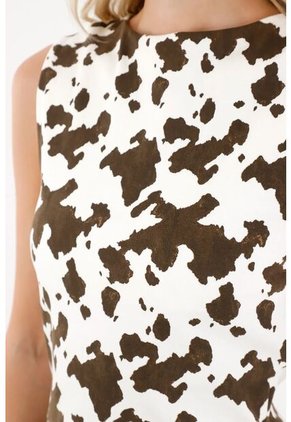 Tennis Camiseta Manga Sisa Animal Print Para Mujer