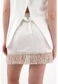 Tennis Falda Corta Con Fleco Y Bordados Crudo Para Mujer de Tennis