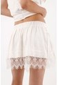 Tennis Falda Corta Con Encaje En La Parte Inferior Blanco Para Mujer de Tennis