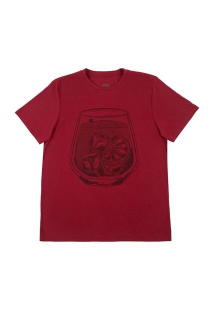 Camiseta Roja Con Estampado Para Hombre