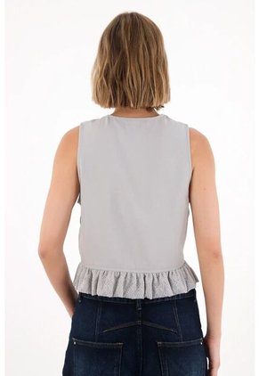 Tennis Chaleco Con Bolero En Ruedo Gris Para Mujer