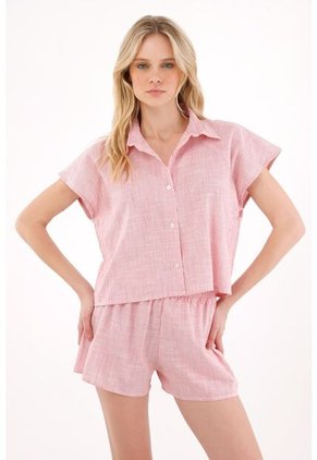 Tennis Pijama Con Manga Sisa Roja Para Mujer