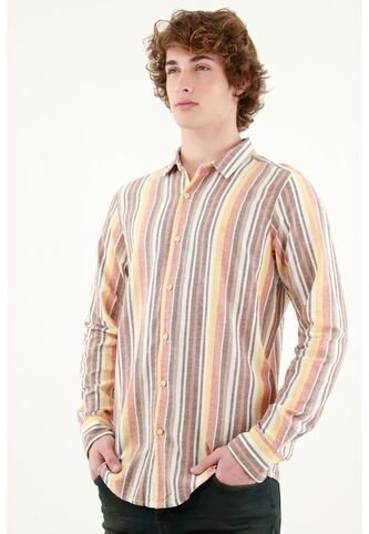 Camisa Cuello Francés A Rayas Para Hombre Tennis