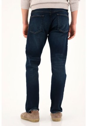 Tennis Jean Azul Recto Tono Oscuro Para Hombre