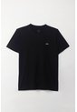 Tennis Camiseta Manga Corta Estampada Negra Con Cuello Definido Para Hombre de Tennis