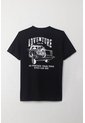 Tennis Camiseta Manga Corta Estampada Negra Con Cuello Definido Para Hombre de Tennis