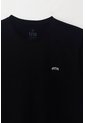 Tennis Camiseta Manga Corta Estampada Negra Con Cuello Definido Para Hombre de Tennis