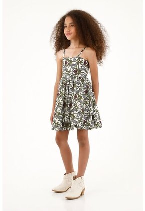 Vestido Corto Estampado Para Niña